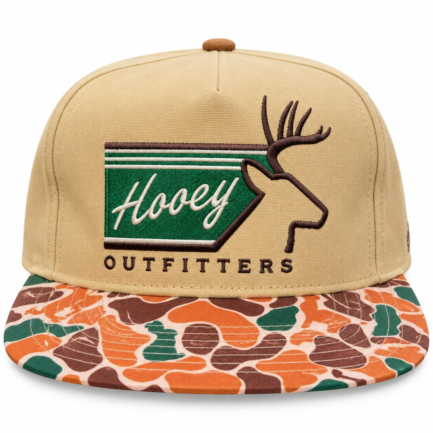 Hooey Men s Outfitters Deer Camo Flat Bill Snapback Hat Tan/Multi