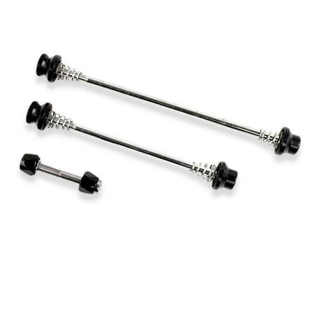 EVO Bike Axle Quick Release Skewer Set Anti-Theft 3 Piece Kit for Bicycle Front and Rear Wheel Hubs and Seatpost for Road and MTB Bikes