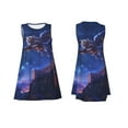 thumbnail image 7 of Honeii Starry Sky Wall Flying Tiger Print Women's Sleeveless Dress, Loose Fit Casual Dress for Women, Summer Fashion Dress, 7 of 7