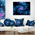 thumbnail image 3 of Designart Blue Fractal Flower with Shiny Particles - Flower Throw Pillow - 16x16, 3 of 4