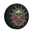 thumbnail image 2 of LNWH Skeleton Spider Rose Art Pattern Waterproof Spare Tire Cover, Universal Spare Tire Wheel Covers 16 inch, 2 of 8