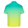 thumbnail image 4 of Teissuly Men's Casual Gradient Short Sleeved Lapel Button Up T-shirt Top, 4 of 5