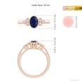 thumbnail image 5 of Angara Natural 0.85 Ct. Blue Sapphire with Diamond Vintage Inspired Ring in 14K Rose Gold for Women (Ring Size: 3), 5 of 10