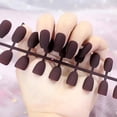 thumbnail image 3 of Consejos de uñas mate naturales Zulema 24Pcs DIY Presione en el Marron, 3 of 4