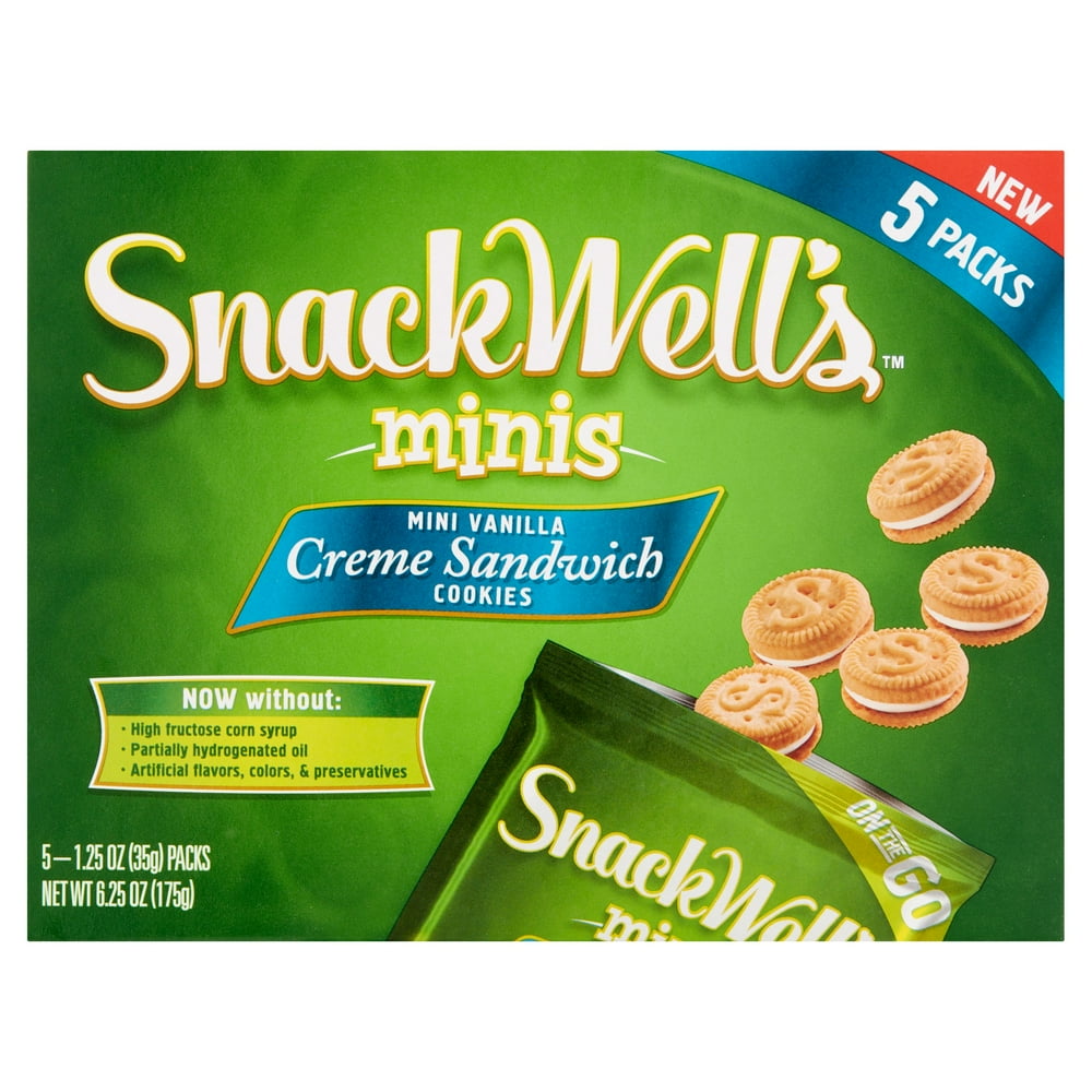 (2 Pack) SnackWell's Minis Mini Vanilla Creme Sandwich Cookies, 1.25 oz