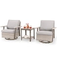 thumbnail image 7 of Auzfy 3 Piece Rocker Patio Set, PE Wicker Swivel Rocking Chairs and Table for Balcony Porch, Grey, 7 of 7