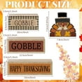 thumbnail image 3 of 4 Pcs Thanksgiving Table Decorations Wooden Turkey Decor Thanksgiving Tiered Tray Decor Fall Centerpiece Rustic Wood Turkey Block Sign for Gobble Harvest Party Home Kitchen Decorations, 3 of 14