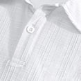thumbnail image 6 of Mens Polo Shirt Textured Vertical Ribbed Knit Short Sleeve Tee Collared Golf Tops Fashion Casual Solid Color Shirts, #02 White, 3XL, 6 of 6