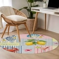 thumbnail image 4 of Summer Lemons Round Area Rug 3Ft Washable Small Circle Rugs for Kitchen Entryway, Coastal Nautical Shell Crab Vintage Art Non-Slip Carpet Floor Mats Indoor Outdoor Carpet Runner Aesthetic Home Decor, 4 of 8