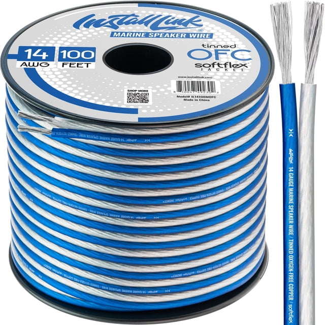 Cable de instalación de altavoz, calibre 14, 30,5 m, para marina/barco de 100 pies
