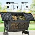 thumbnail image 3 of Outsunny Compost Bin Outdoor, 53 Gal Dual Chamber Tumbling Composter with Adjustable Vents, BPA Free Rotating Tumbling Composter, Black, 3 of 9