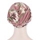 thumbnail image 4 of Pañuelo árabe para la cabeza con estampado de flores, turbante de seda cepillada con estampado floral, gorro con trenza corta para envolver la cabeza, la parte posterior puede ocultar el cabello, de c, 4 of 4