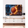 thumbnail image 3 of Outdoor TV Cover 60 to 65 Inch Weatherproof, Cool Basketball Waterproof TV Screen Protector for Outside Decor with Zipper and Pocket 58"L x 37"H , Sports Ball on Water And Fire, 3 of 7