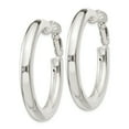 thumbnail image 2 of Sterling Silver Omega Back Hoop Earrings, 2 of 3