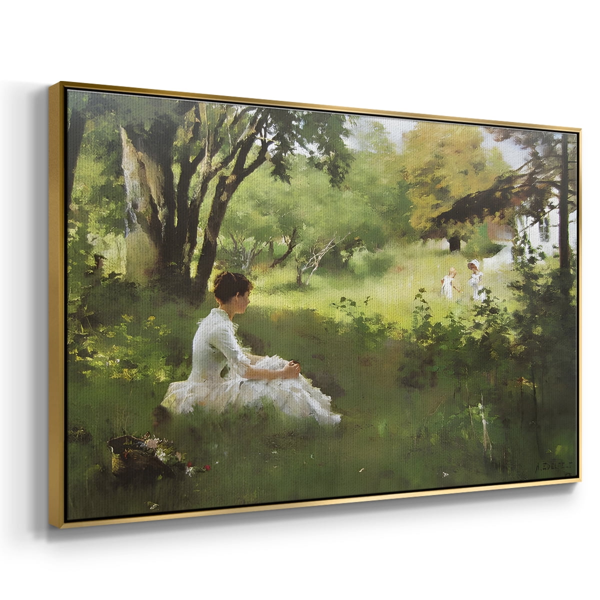 Vintage Landscape-CCXLV By Wexford Home Framed in Gold Wood Gallery Wrapped Canvas 17 in. x 25 in.