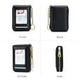 thumbnail image 4 of Women Genuine Leather ID Case Card Holder with Key Chain. 12 Credit Card Vertical Slots Fluorescent Minimalist Wallet Purse. RFID Blocking., 4 of 8