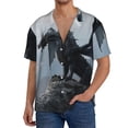 thumbnail image 1 of Fotbe Valley Gray Dragon Camisa Estampada de Manga Corta para Hombre, Casual de Verano, Estilo Playero, Sin Arrugas-Large, 1 of 5