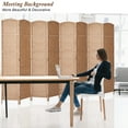 thumbnail image 3 of Room Divider 8-Panel Room Partition, Foldable Freestanding Room Dividers, 6 ft Office Partition Walls Wood Divider Folding Portable Privacy Screen,Natural, 3 of 7