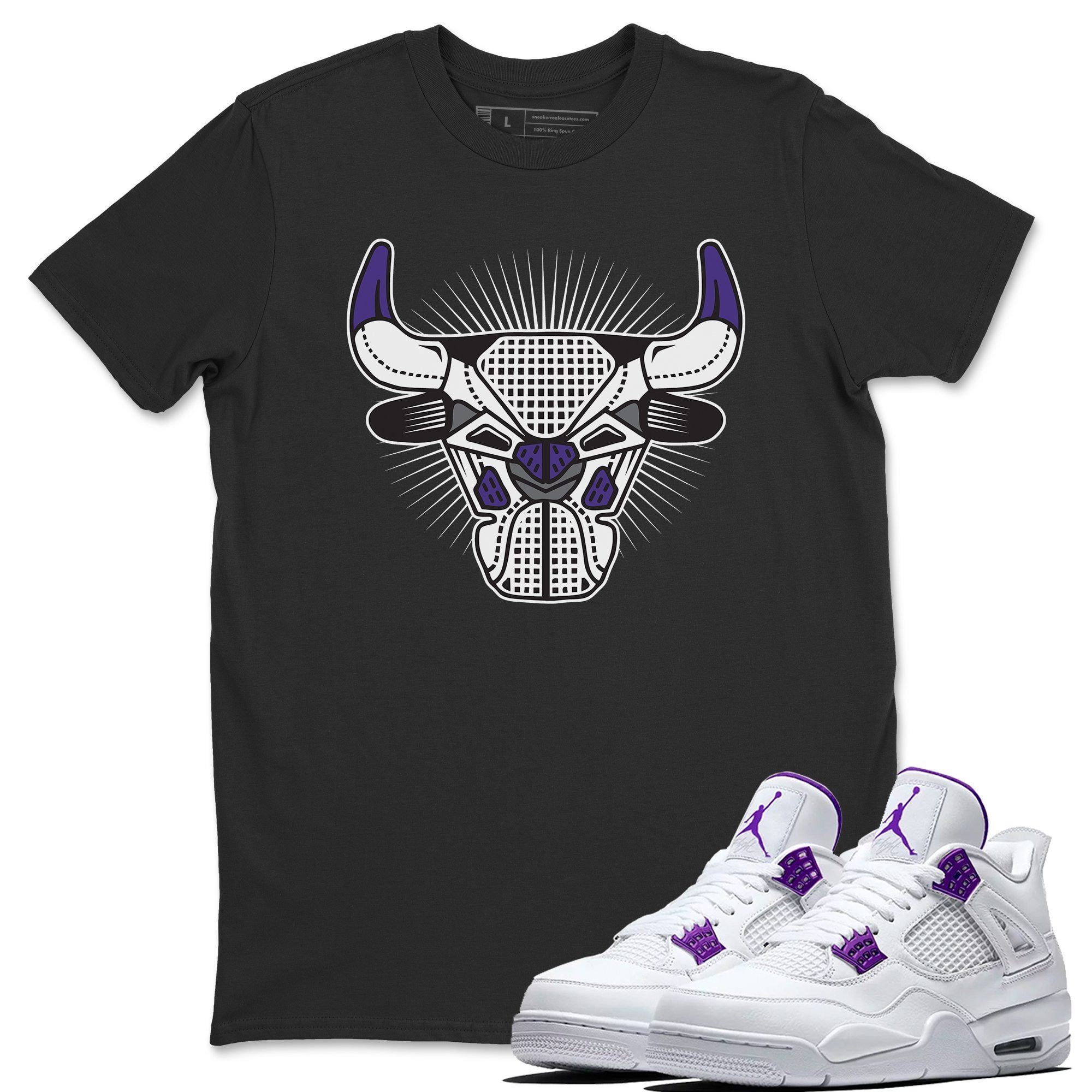 365 Printing - Bull Head Black T-Shirt Jordan 4 Court Purple Sneaker Outfit  - AJ4 Matching Top (Black / 5X-Large) - Walmart.com - Walmart.com