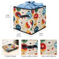 thumbnail image 3 of Bowling Foldable Storage Basket with Handle, 10.8"x10.5"x10.6", Large Capacity Organizer Bins, Toy Box, Storage Bins, 3 of 6