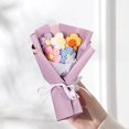 thumbnail image 2 of AMERTEER Artificial Flower Bouquet Create Atmosphere Non-Fading Attractive Colorful Hand Woven Flower Gift Simulation Bouquet, 2 of 5