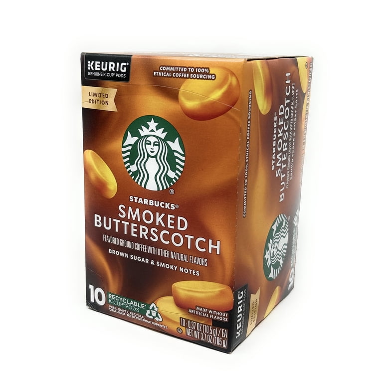 Starbucks Smoked Butterscotch Coffee K-Cup Single Serve Pods - 10 count (2 Packs) Free Gift from Winrock Store Starbucks Smoked Butterscotch Coffee K-Cup Single Serve Pods - 10 count (2 Packs) Free Gift from Winrock Store