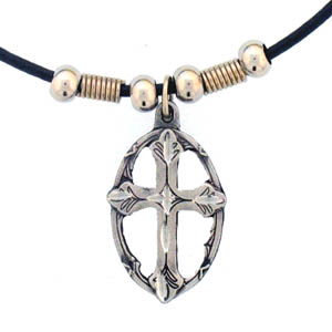 Earth Spirit Necklace - Cross in Oval