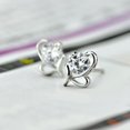 thumbnail image 7 of NUZYZ Women's Fashion 925 Sterling Silver Heart Round Zircon Ear Stud Earrings Jewelry, 7 of 7