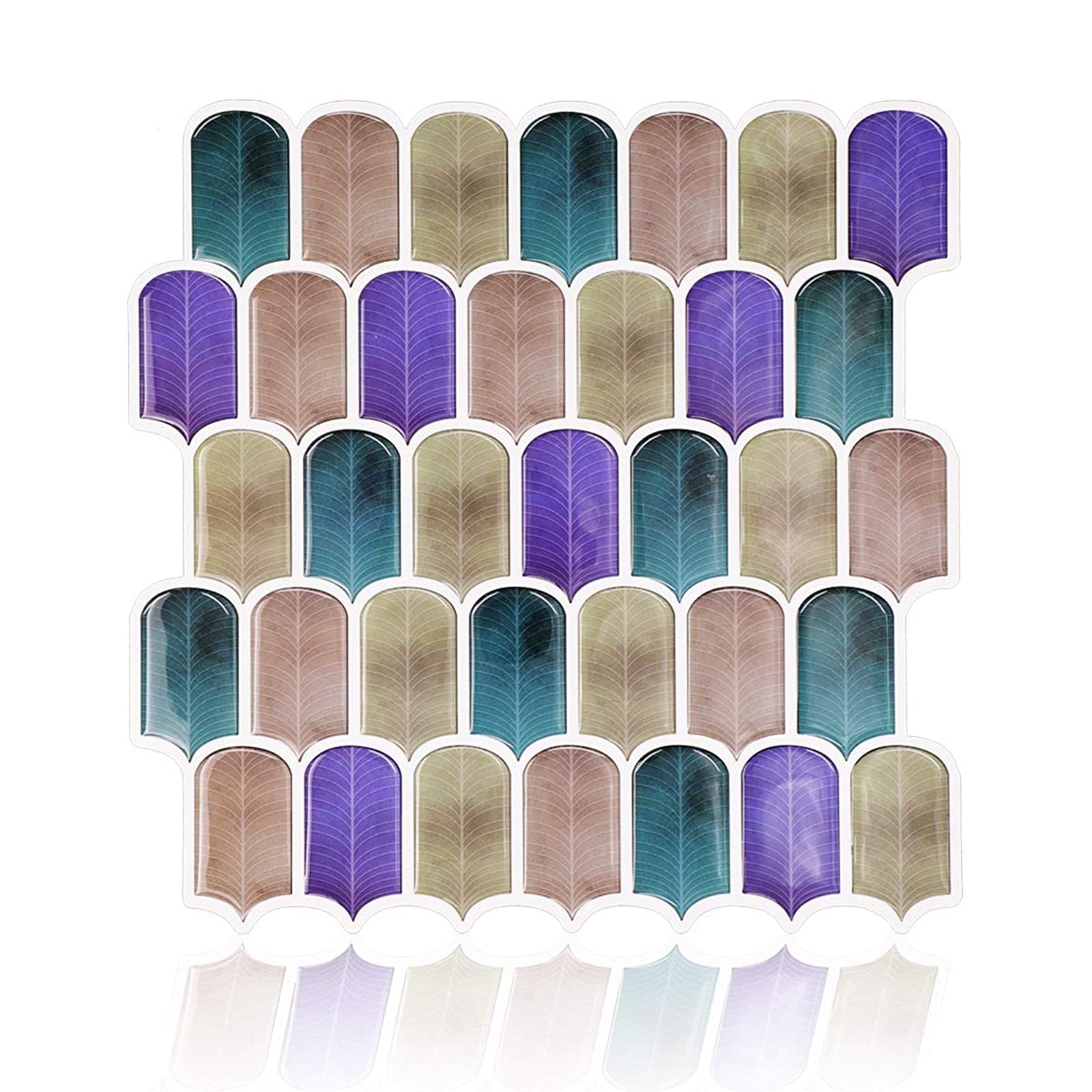 VIVID TREE Purple Tile Peel and Stick Wallpaper 12"x12" Self Adhesive