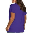 thumbnail image 4 of ZQGJB Women Plus Size Tops Casual Dressy Summer Short Sleeve Round Neck Basic Plain Tees Shirt Loose Fit Oversized Baggy T-Shirts Trendy Cozy Tunic Blouse Purple 95%Polyester,5%Spandex, 4 of 5