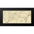 thumbnail image 2 of Lellan 14x8 Black Modern Framed Museum Art Print Titled - Evansville and Crawfordsville Railroad 1850, 2 of 5
