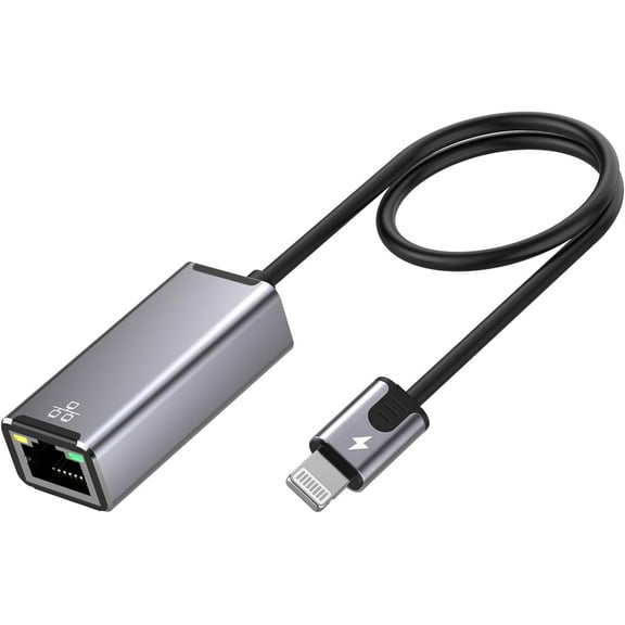 Lightning to Ethernet Adapter for iPhone,[Apple MFi Certified] 1.6ft RJ45 Ethernet LAN Network Adapter with 8Pin Compatible for iPhone 14/13/12/11/XS/XR/8/7/6/iPad/iPod,Plug and Play,Support 100Mbps