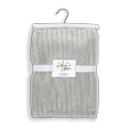 thumbnail image 2 of Amor Bebe Grey Striped Plush Blanket, 2 of 2