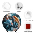 thumbnail image 4 of Honeii Cute Koi Fish Serenity Print Elegant Bone China Decorative Plate, Porcelain Plate,Art Crafts,Ceramic Ornaments for Home Office Wall Decor-8in, 4 of 6