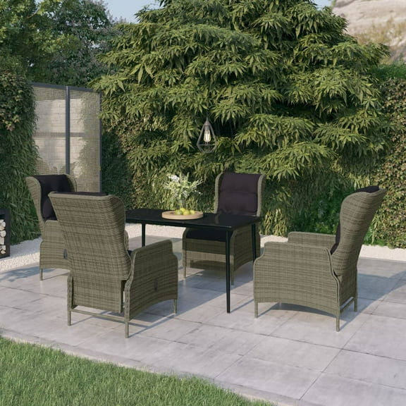 vidaXL 5 Piece Patio Dining Set Brown, 3099669
