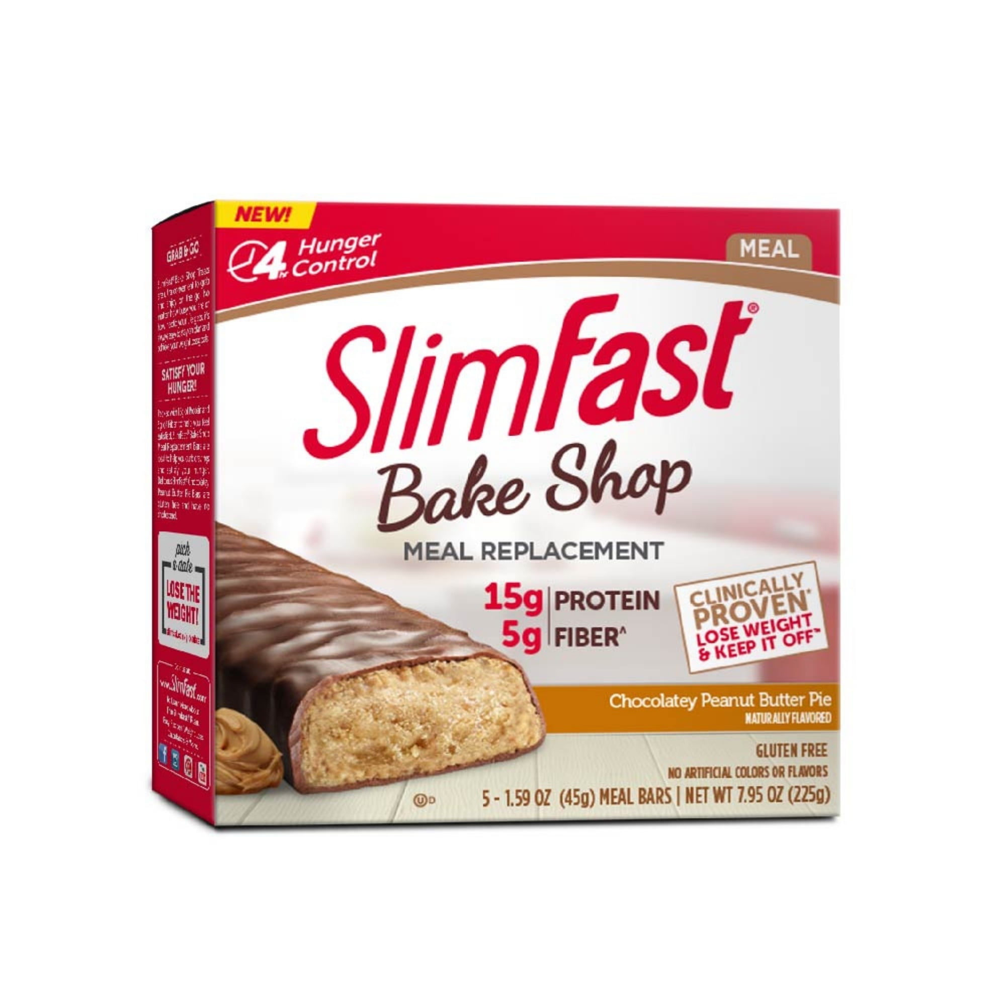 SlimFast Bake Shop Chocolatey Peanut Butter Pie Meal Replacement Bar, 1