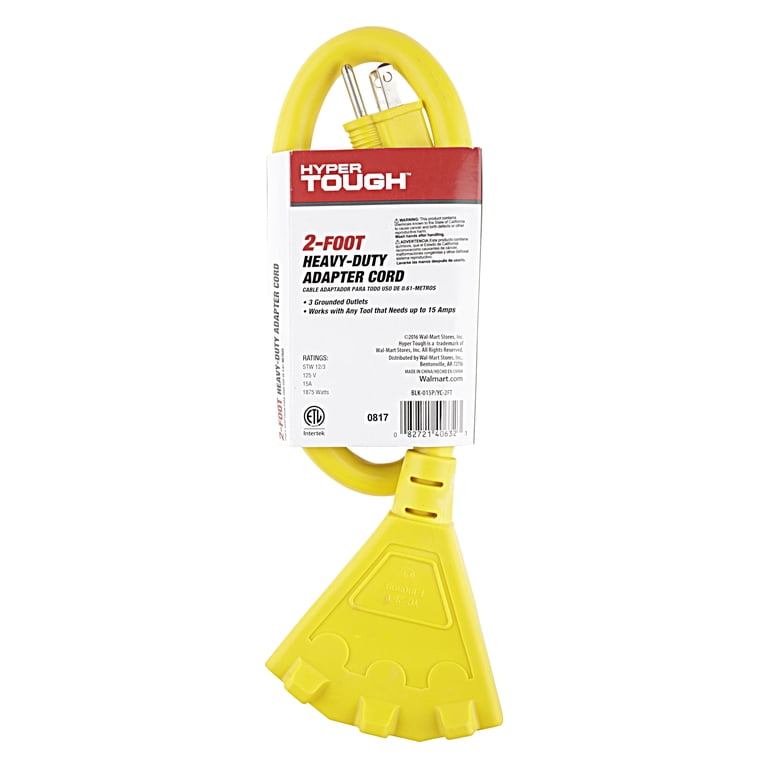 Hyper Tough 2 Ft 12 AWG Multi-Outlet Adapter Cord, 15A photo 8