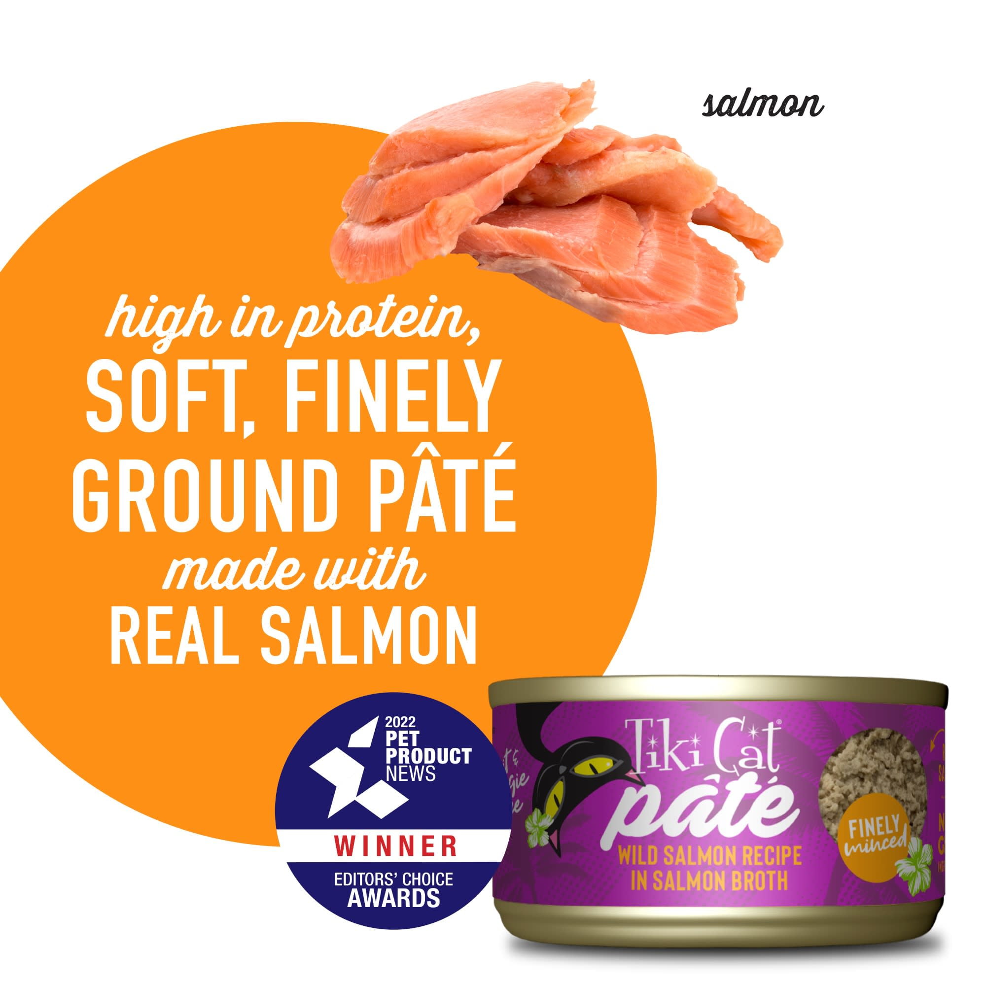 Tiki Cat Luau Pate Wet Cat Food, Salmon, 2.8 oz. Can