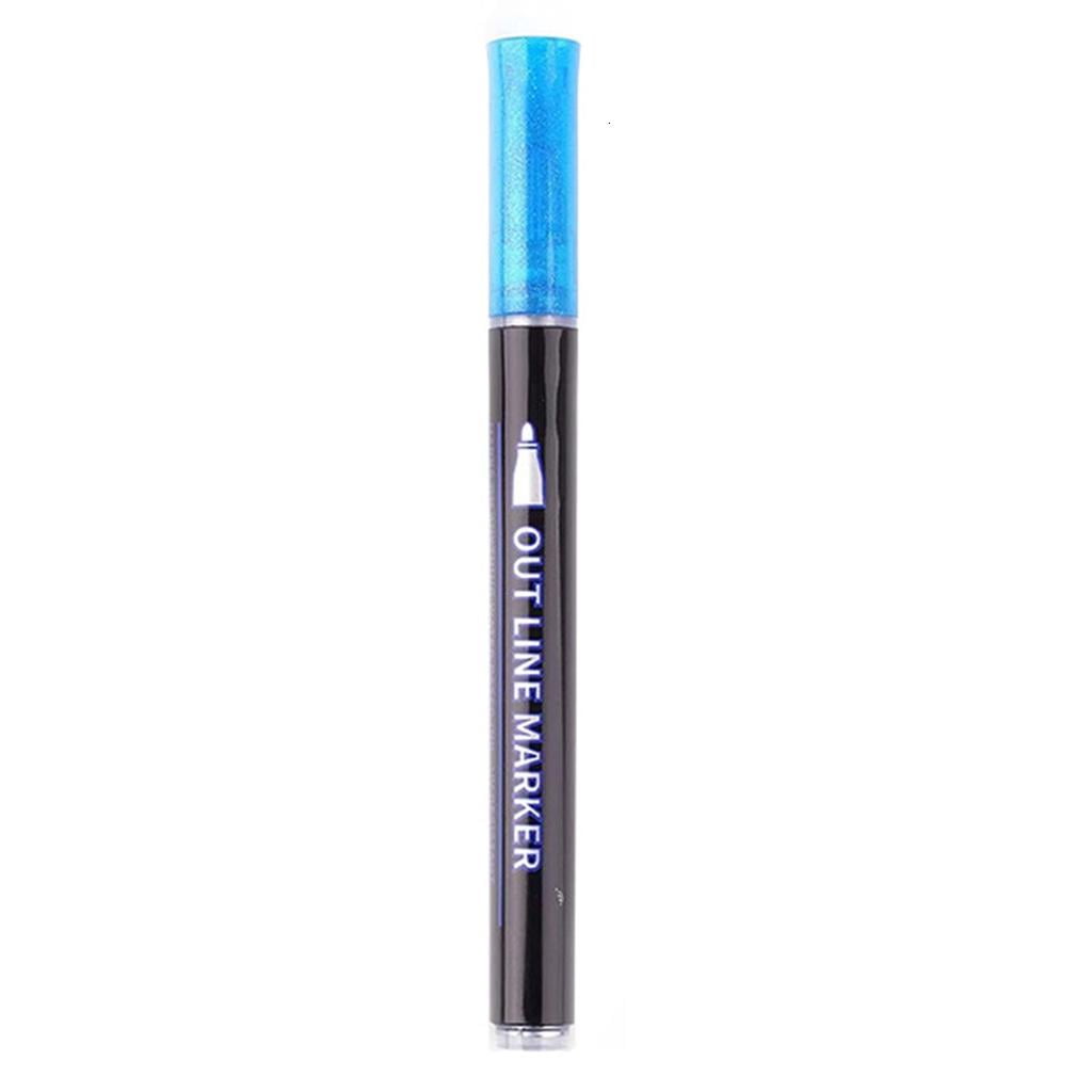 Giaone Shimmering Outline Markers Metallic Highlighter Pen for Card Making Journaling