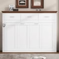 thumbnail image 2 of Euroco Wood Twin Size Murphy Bed with Cabinets and Drawers, White, 2 of 12