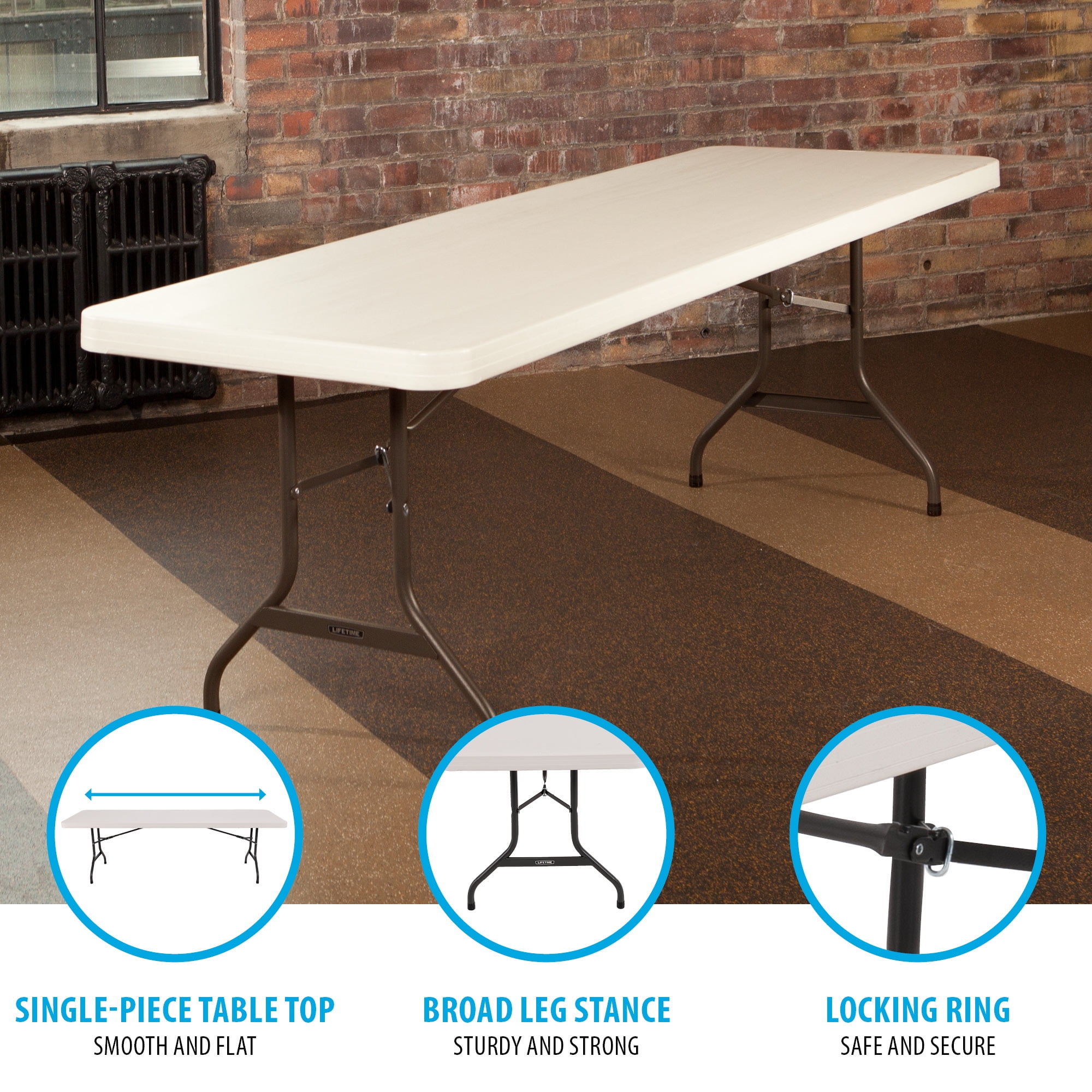 Lifetime 8' Commercial Grade High-Quality Folding Table, Almond (22984)