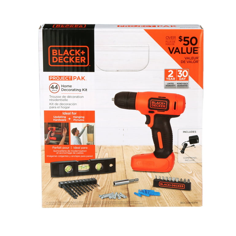 Black & Decker BDCD8PK Drill Project Kit, 8V