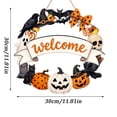 thumbnail image 2 of Halloween Decoration Wooden Ghost Door Wreath for Front Door Sign Wall Signs Pumpkin Bat Black Cat Happy Halloween Sign Hanging for Home Wall Decor Party Outdoor Indoor Supply,A, 2 of 7