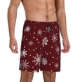 thumbnail image 2 of Balery Romantic white snowflakes Pantalones cortos de pijama de punto de algodón para hombre con cinturilla y bolsillos-XX-Large, 2 of 6