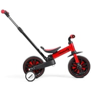 Koiauber Balance Bicycle with Push Handle 6 in 1 Folding Push Bike with Training Wheels Pedals,