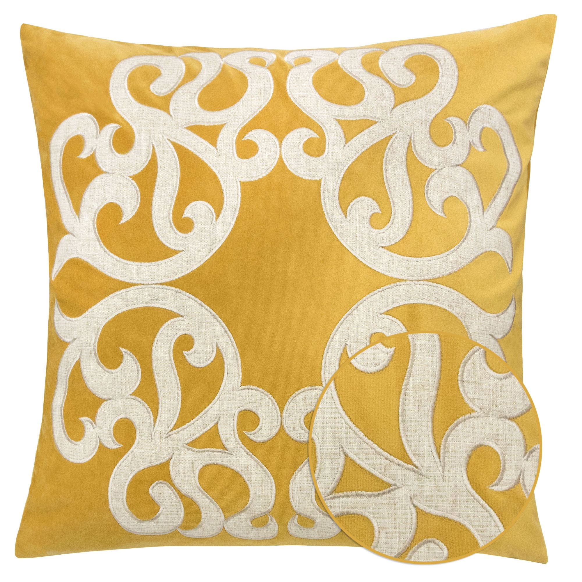 Stacey Gold Abstract Polyester 20 in. x 20 in. Throw Pillow