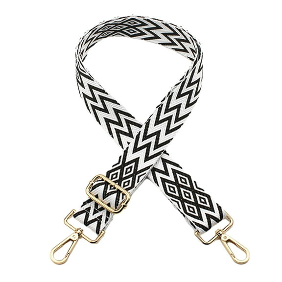 Adjustable Retro Jacquard Purse Strap 3.8Cm Wide Replacement Crossbody Strap Handbag Guitar Strap Purse Shoulder Strap-Brown-Style267