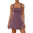thumbnail image 2 of Wiyuqeen Athletic Dresses for Women with Built in Shorts Solid Backless Golf Tennis Dresses Scoop Neck Sleeveless Side Slit Rompers Mini Dresses, 2 of 9