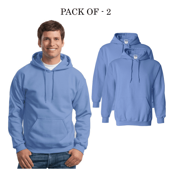 Gildan Hooded Sweatshirt Pocket Carolina Blue, Pack 2 Size S - Warm Fleece Cozy Heavy Blend 50/50 Cotton/Polyester | Men's Casual Hoodie, 8 oz