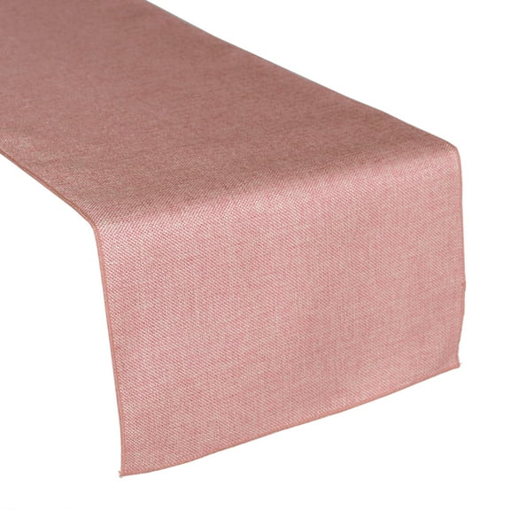 Faux Burlap Table Runner Solid Light Pink